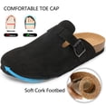 thumbnail image 3 of Ecetana Suede Clogs for Men Leather Mules Soft Potato Shoes Slip On Sandals with Arch Support & Adjustable Buckle, 3 of 6