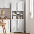thumbnail image 3 of EastVita Tall Bathroom Cabinet Freestanding Bathroom Storage Cabinet with 4 Doors and Adjustable Shelves 67 Inch Cupboard Modern Storage Cabinet for Kitchen Pantry Living Room Antique-White, 3 of 8