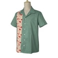 thumbnail image 2 of Vintage Flamingo Panel Design Collared Men Shirts, 2 of 6