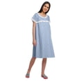 thumbnail image 2 of Moomaya Cotton Lace Neckline Sleepwear For Ladies Round Neck Womens Nightdress, 2 of 5
