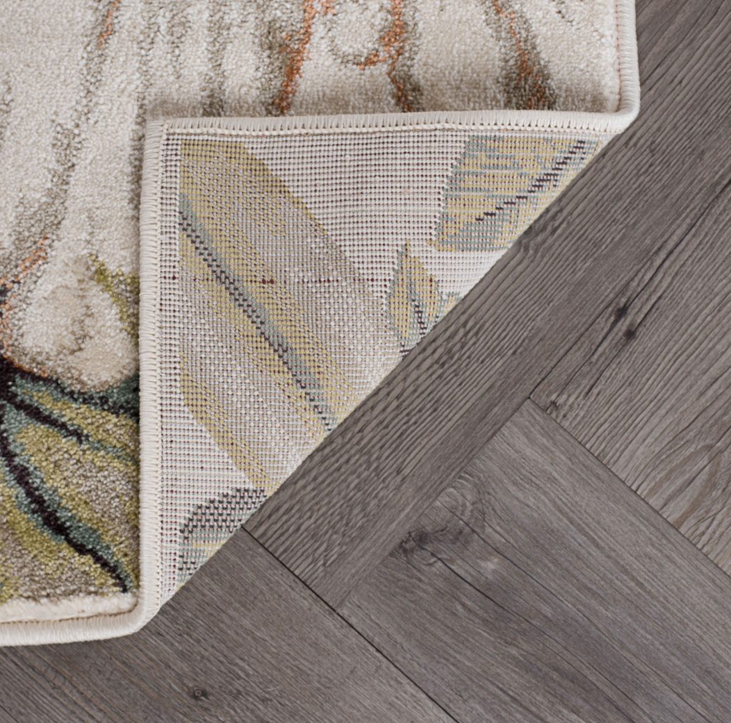 Transitional 5x8 Area Rug (5'3'' x 7'3'') Floral Ivory, Citron Green Living Room Easy to Clean