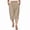 #0040-Beige, variant on Women Summer Solid Color Large Size Pants Loose Fit Cropped Trousers With Pockets Casual Comfy for Daily Leisure Wear Vacation Outings Street Style