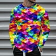 thumbnail image 2 of Landzoo Mens Carnival Sequin Fashion Digital 3D Printed Long Sleeve T Shirt Casual T Shirt Cozy Loose Men's Tops, 2 of 4