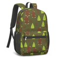 thumbnail image 2 of Bigfoot and Tree Green Pattern 17" School Backpacks for Teens,Waterproof Oxford Fabric,S-Shape Padded Straps for School,Travel,Hiking,Camping, 2 of 6