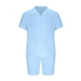 thumbnail image 4 of GERsome Mens Summer 2 Piece Outfits Short Sleeve Button Down Shirts and Shorts Lounge Matching Sets S-2XL, 4 of 6