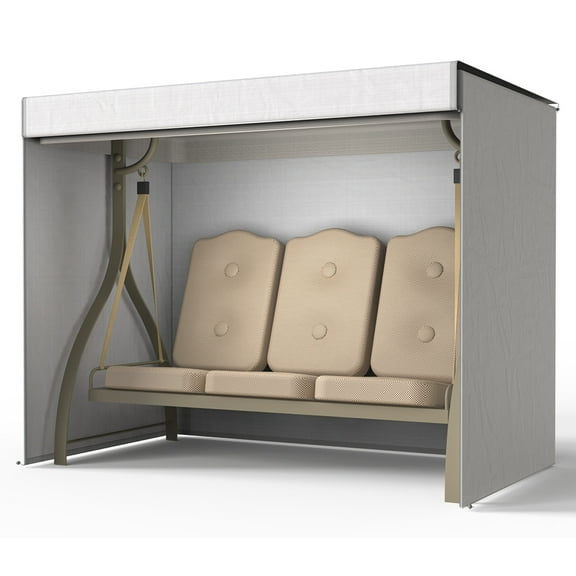 Outdoor Swing Seat Cover Patio 3 Triple Seater Hammock Cover Extra Large Swing Seat Protector Waterproof Durable All Weather Protection Garden Furniture Covers UV Resistant Swing Canopy Cover