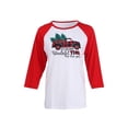 thumbnail image 1 of Kmbangi Parent-Child Tops Loose Christmas Plaid Car Letter Printed T-Shirt, 1 of 9