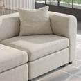thumbnail image 7 of QEZEOM 150" U Shape Modular Sectional Sofa, Modern Velvet Sofa Couch 7 Seater with Storage Ottoman for Living Room Apartment Office, Beige, 7 of 7