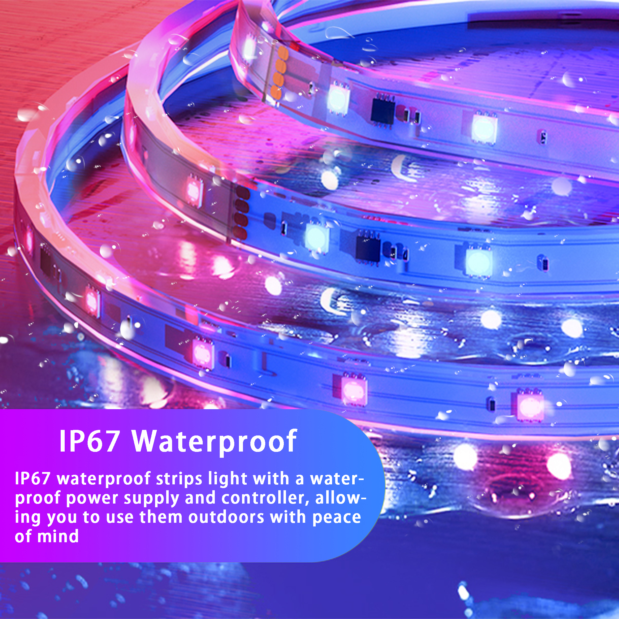 DAYBETTER 100ft Outdoor Waterproof RGB LED Strip Lights photo 6