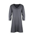 thumbnail image 5 of FAVIPT Plus Size Denim Dress for Women 3/4 Sleeve V Neck Dress Solid Color Knee Length Dresses Casual Fashion Summer 2025 Dress Gray,XXXL, 5 of 6
