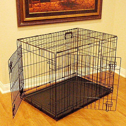 Majestic Pet Double Door Pet Crate, Black, X-Large, 48"L