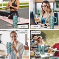 thumbnail image 4 of 40 oz Vacuum Insulated Bohemia Tumbler Stainless Steel Travel Cup Handle Flip Straw Lid Leak Proof Gift for Men Women, 4 of 4