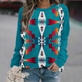 thumbnail image 2 of Goindgs Crewneck Hoodless Sweatshirts for Women Oversize Printed Shirts Pullover Tops Womens Casual Fall Soft Lightwieght Sweat shirt Tops Z2-Blue XL, 2 of 4