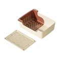 thumbnail image 1 of Rincón de entrenamiento para el baño de mascotas con separador de arena Bandeja para el baño de perros con borde Bandeja para el baño para Beige con tapete, 1 of 8