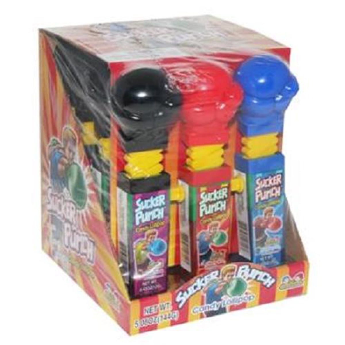 Product Of Kidsmania, Sucker Punch Candy Lollipop, Count 12 Sugar