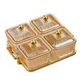 thumbnail image 2 of kurtrusly Luxury Snacks Fruit Plate with Double Handle for Holiday Seasoning Snacks Gold 4 Bowls Medium 1Set, 2 of 6