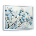 thumbnail image 2 of Designart "Blue And Grey Leaves In A Blossoming Scene I" Leaves Floater Framed Canvas Wall Art, 2 of 5