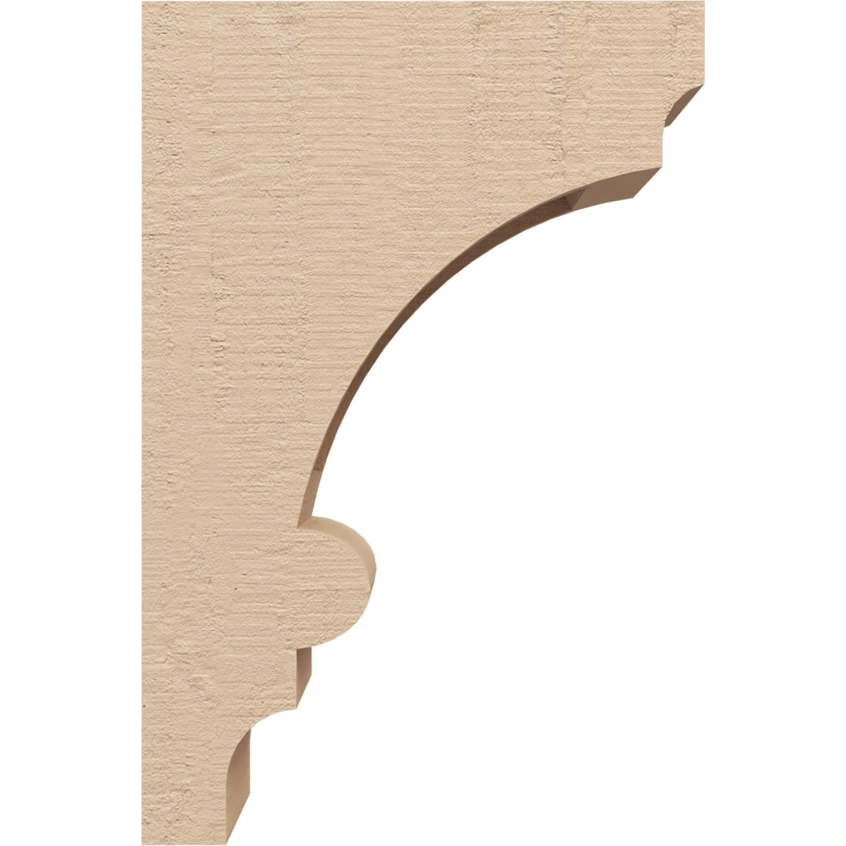 4"W x 8"D x 12"H Classic Diane Rough Cedar Woodgrain TimberThane Corbel, Primed Tan