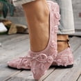 thumbnail image 7 of Casual Shoes for Women Elegant Wide Fit Lace Mesh Pointed Toe With Bow Breathable Casual Shoes For Everyday Wear,Pink,CN:37(US:6.5), 7 of 7