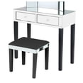 thumbnail image 6 of Quenby Black Vanity Table with Stool - Mirrored 2-Drawer, 6 of 7