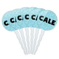 thumbnail image 1 of Cale Cupcake Picks Toppers - Set of 6 - Blue Speckles, 1 of 1