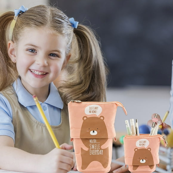 Leutsin Porte-Stylo Crayon Télescopique Étui à Papeterie Sac Transformateur en Velours Côtelé