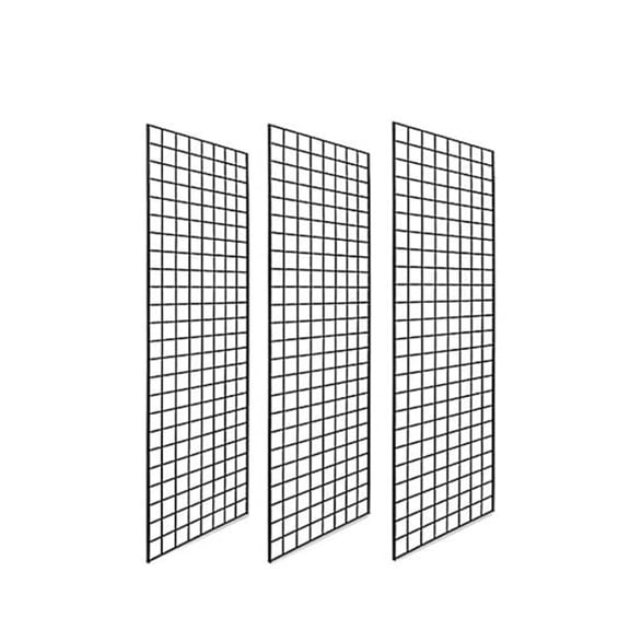 2' X 6' Gridwall Panels - 3 Pcs Box - Grid Wall Display Black