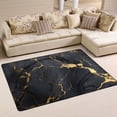 thumbnail image 2 of Area Floor Mats Black and Golden Marble Large Nursery Rugs Non-Slip Living Room Carpets Bedroom Doormat for Dinning Decor 72" x 48", 2 of 7
