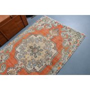 Turkish Rug, Area Rug, Vintage Rug, Oushak Rug, 49x78 inches Red Rug, Handwoven Floor Rugs, Turkey Bedroom Rugs, 10954