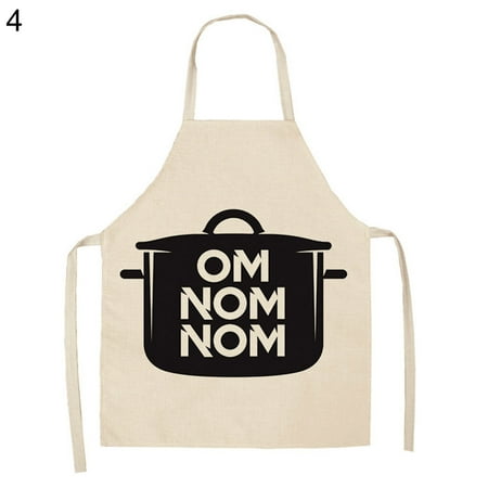 

Meizhencang Kitchen Apron Sleeveless Geometric Letter Linen Wipeable Baking Cooking Tools
