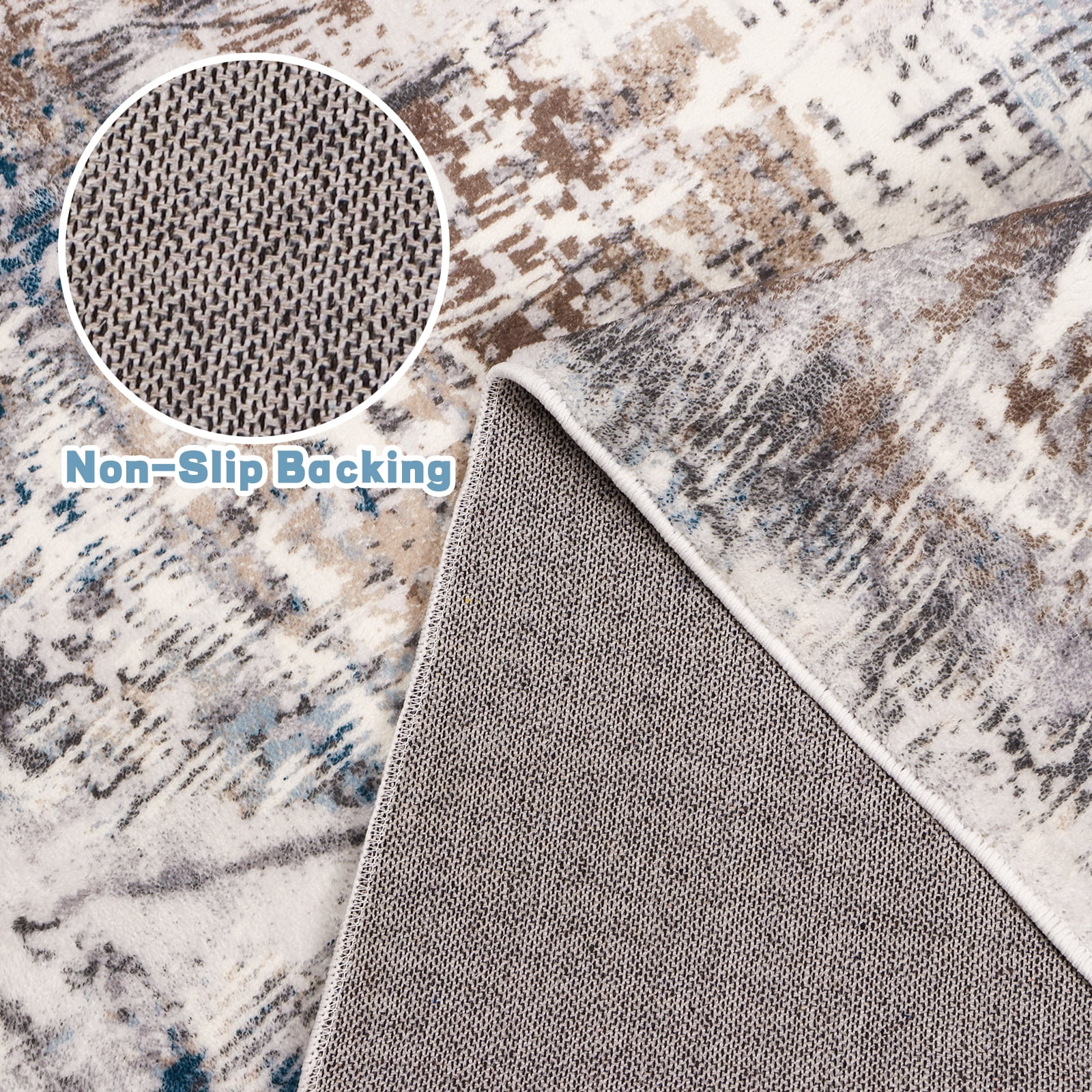 5.3x8ft Area Rug for Living Room Washable Rug for Bedroom Kitchen Dining Room Rugs Non-Slip Home Decor Carpet Faux Wool Rug Morden Art Ultra Soft Area Rug