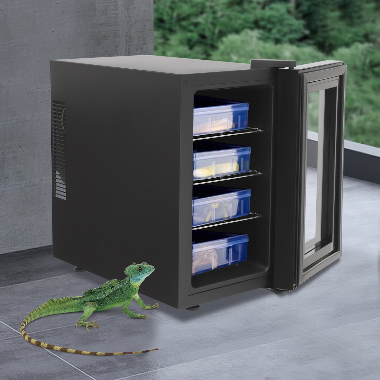 23L Reptile Incubator 50-104°F – Digital Temperature Control Cabinet with Cooling Fan Double-Layer Glass Door 3 Removable Shelves Low Noise 32dB for Turtle Lizard Snake Bearded Dragon Eggs