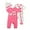 Bubblegum Pink, variant on Actgleam Infant Baby Girls Romper With Hat Snap Short Sleeve Baby Jumpsuit,6-9Months,2 pack