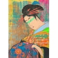 thumbnail image 2 of Chestier, Eric 24x32 Black Ornate Wood Framed with Double Matting Museum Art Print Titled - Hommage to Kitagawa, 2 of 4