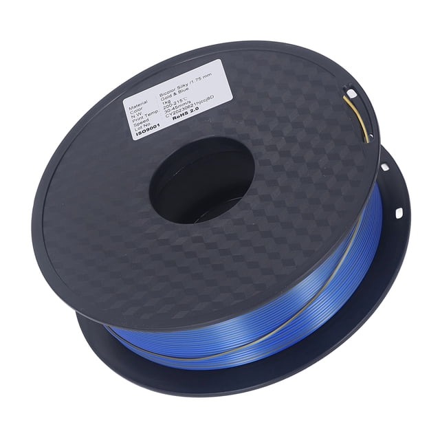Filamento para Impresora 3D, Filamento PLA De 1,75 Mm, Color Dorado Y Azul, Filamento De Seda De Dos Colores, Consumible para Impresión 3D, Velocidad De 30 A 45 Mm/s