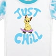 thumbnail image 3 of Just Chill Dog Youth Girls Blue & White Wash Short Sleeve Shirt & Sleep Pants Set-4, 3 of 7