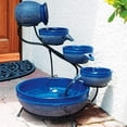 thumbnail image 3 of Smart Solar 23967R01 Ceramic Solar Powered Tiered Cascade Fountain, Blueberry, 3 of 4