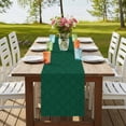 thumbnail image 4 of Table Runners 120 Inches Long Dress Scarves, Dark Green Plaid Farmhouse Coffee/Dining/Kitchen Table Runner for Living Room, Country Vintage Abstract Striped Lattice 13x120 Inch, 4 of 9