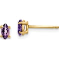thumbnail image 1 of 14K Yellow Gold 5X2.5mm Marquise Amethyst Earring (5 X 3) Made In United States xe101am, 1 of 5