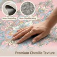 thumbnail image 6 of ODIKA 9'x12' Washable Area Rug Non-Slip, Chair-Friendly Playroom Delicate Flower Classical Decorative Border Pink Dorm for Dining Room, Basement, Large Office, 6 of 7