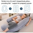 thumbnail image 5 of U-Shaped Pregnancy Pillow for Sleeping, Full Body Support for Back, HIPS & Belly - 57 Inch Maternity Pillow with Machine Washable Cover | Maternity Essential, 5 of 9