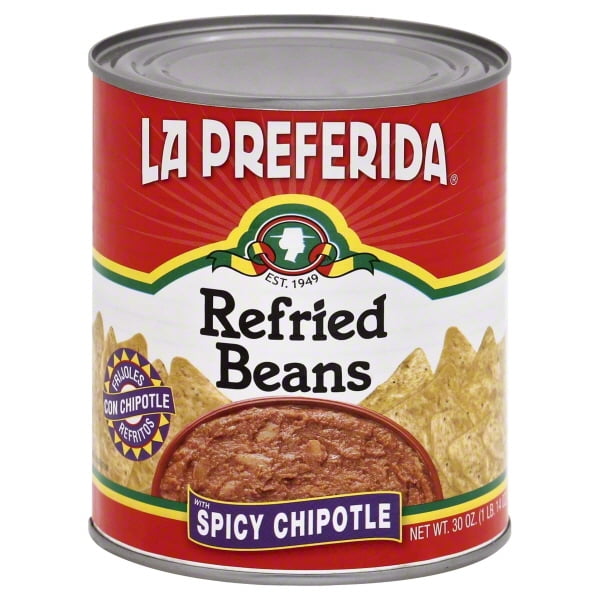 La Preferida Refried Beans Spicy Chipotle, 30 Oz