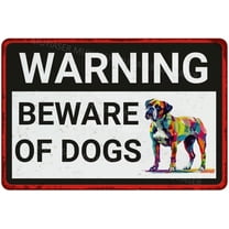 Beware Of Dogs Sign Boxer Beware Of Dog Sign Aluminum Metal Tin Signs Door Sign Warning Sign For Fence Gate Yard Home Wall Decor 8x12 Inch