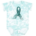 thumbnail image 3 of Inktastic Ovarian Cancer Awareness Teal Ribbon Made of Hearts Boys or Girls Baby Bodysuit, 3 of 5