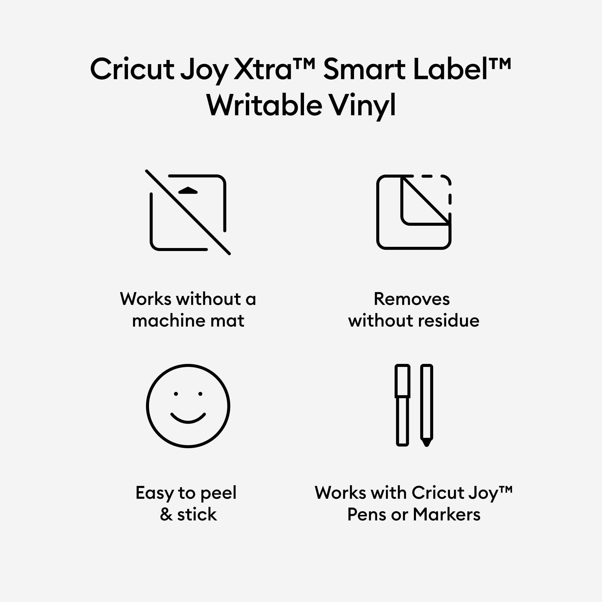 Cricut Smart Label Writable Vinyl Black Removable and Opaque Gel Pens