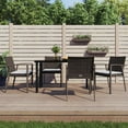 thumbnail image 1 of vidaXL 5 Piece Garden Dining Set with Cushions Poly Rattan and Steel, 1 of 5