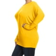 thumbnail image 3 of Women's Plus Size Dolman Long Sleeve Solid Loose Fit Tunic Top, 3 of 4