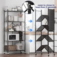 thumbnail image 6 of Foldable Heavy-Duty Metal Rolling Storage Shelf, 3/4/5-Tier Collapsible Shelving Unit with Lockable Wheels, Mobile Organizer for Kitchen, Pantry, Closet, Garage & Office, 6 of 7