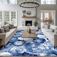 thumbnail image 4 of Area Rug 72×108in, Watercolor Blue Sea Shell Ocean Conch Floor Carpet Living Room Rug, Nautical Marine Creature Non-Slip Welcome Mat Indoor Rugs for Bedroom Dining Room, 4 of 9