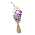 thumbnail image 1 of GUOOL Completed Crochet Flowers Bouquet Artificial Flowers Home Decor Handmade Violet, 1 of 9